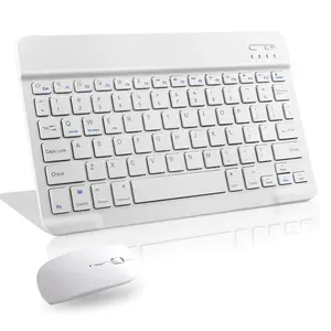 Wireless Keyboard and Mouse Combo,Ultra-Slim Ergonomic Small Rechargeable Bluetooth Keyboard Mouse Set For Apple iPad iPhone Samsung Tablet Phone Android PC Computer Mac Smartphone