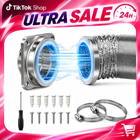 Upgrade Stainless Steel Magnetic Dryer Vent Coupling Kit DV180 with Quick Connect & Airtight Seal Dryer Vent Hose, Magnetic Dryer Vent Coupling Kit #TikTokShopBackToSchool