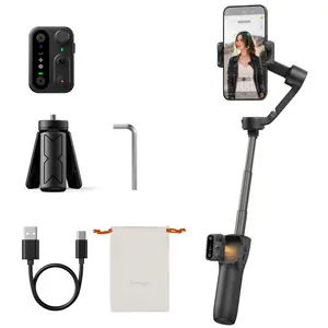 hohem iSteady X3 SE Plus New Gimbal for iPhone, AI Facial Tracking,Smartphone Gimbal with Detachable Remote Control, Portable Foldable 3-Axis Phone Gimbal for Android & iPhone 17 ,Built-in Extendable Rod,Vlog Stabilizer,Cellphone&Selfie accessories