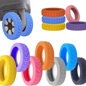 Random color 16/32pcs Durable Silicone Luggage Caster Covers, Shock Absorption & Noise Reduction Travel Accessories