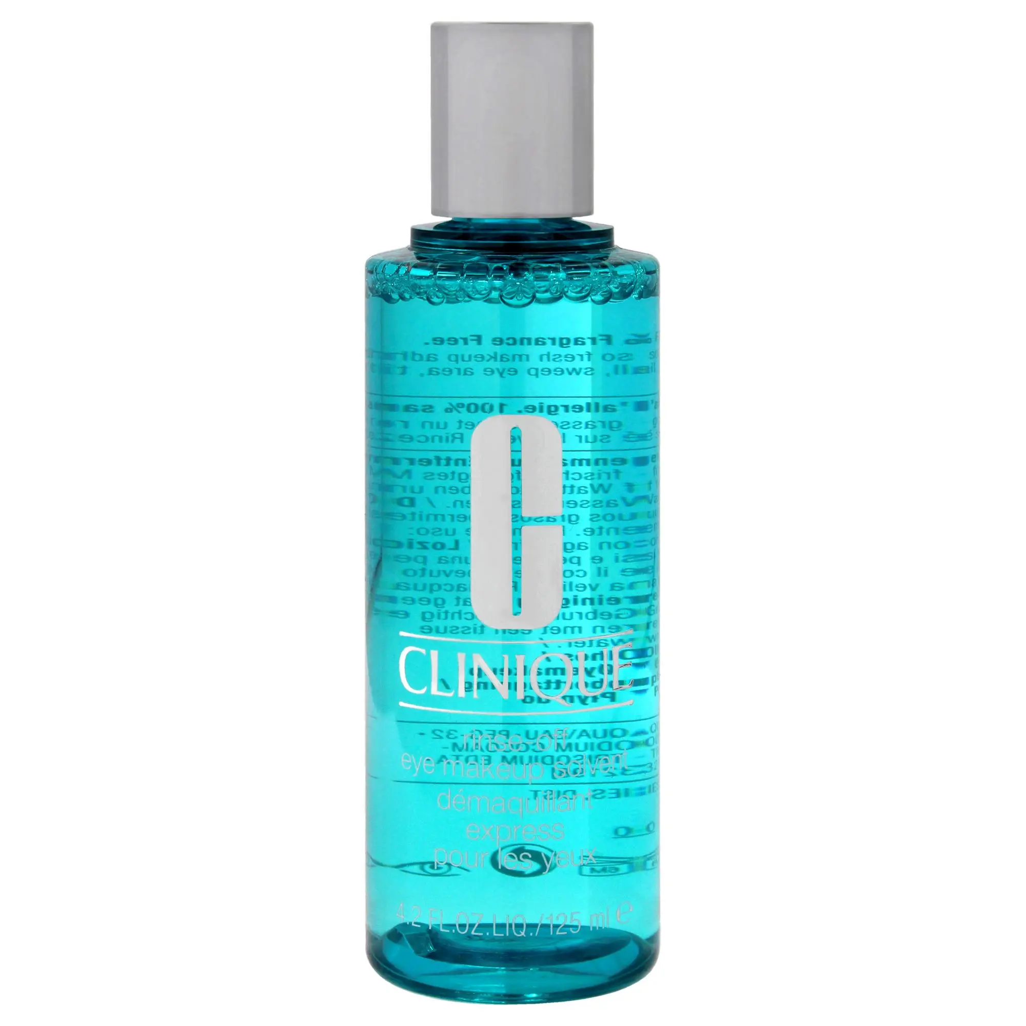 Clinique Gentle Daily Rinse-Off Eye Makeup Remover Solvent, Unisex 4.2 fl oz with Pad and Wipe, All Skin Types