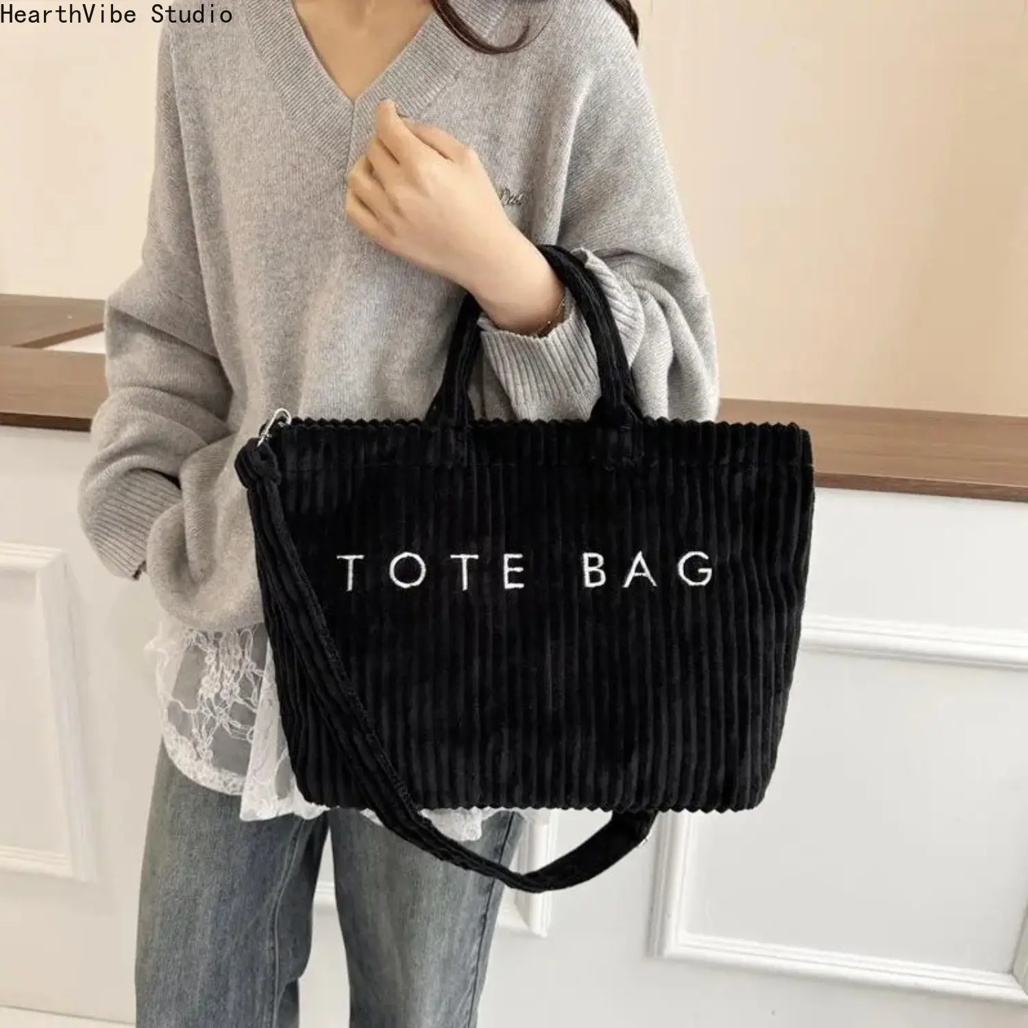 Women’s 2026 Trending Suede Sport-Inspired Tote Bag - Viral Alphabet Print On-The-Go Everyday Bag, Large Capacity Casual Carryall for Gym Commuting Stylish Women, Tote Bags
