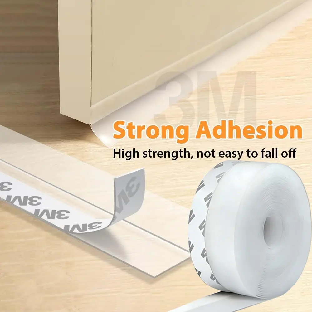 HOXEZU 16.4Ft Door Weather Stripping, (1.38in Width) Weather Stripping Door Draft Stopper Adhesive Seal Strip Anti Draft Insulation Tape for Doors Windows and Shower Doors