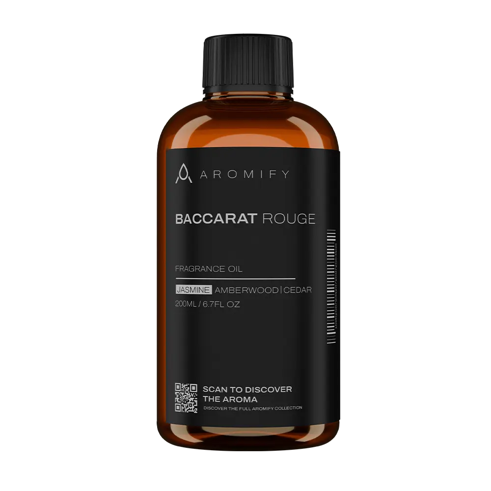 Aromify Baccarat Rouge Fragrance Oil - Jasmine Amberwood Cedar Scent for Diffusers & Aromatherapy - 200ml Luxurious Hotel Perfume for Home Office & Bathroom