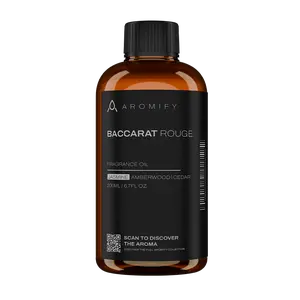 Aromify Baccarat Rouge Fragrance Oil - Jasmine Amberwood Cedar Scent for Diffusers & Aromatherapy - 200ml Luxurious Hotel Perfume for Home Office & Bathroom