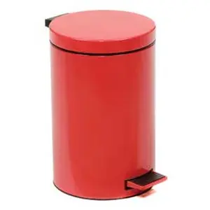 Global FERT-901-12L-Z-RD Steel-Plastic Step-On Trash Bin, 3.5 gal, Red