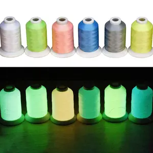 Simthread Glow-in-The-Dark Machine Embroidery Thread, 1000 Yards Each, 30WT, Durable 100% Polyester with Long-Lasting Glow - Ideal for Festivals, Parties, Raves & Crafts
