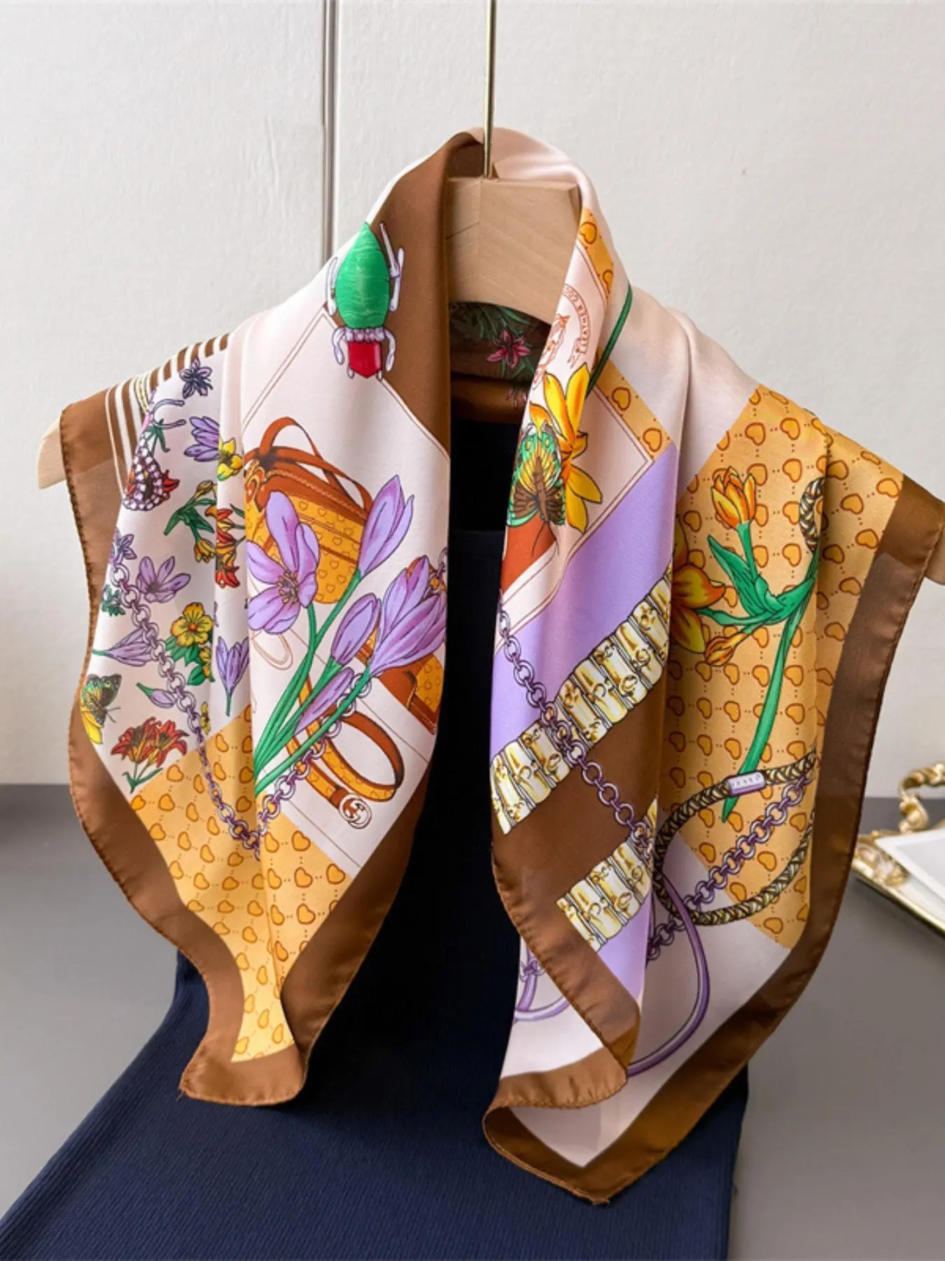 Fashion Printed Scarf, Versatile Design for Style and Outdoor Activities, Lightweight Comfortable Fabric for All Seasons, Floral Scarf, Casual Soft Scarf, Casual Soft Shawl