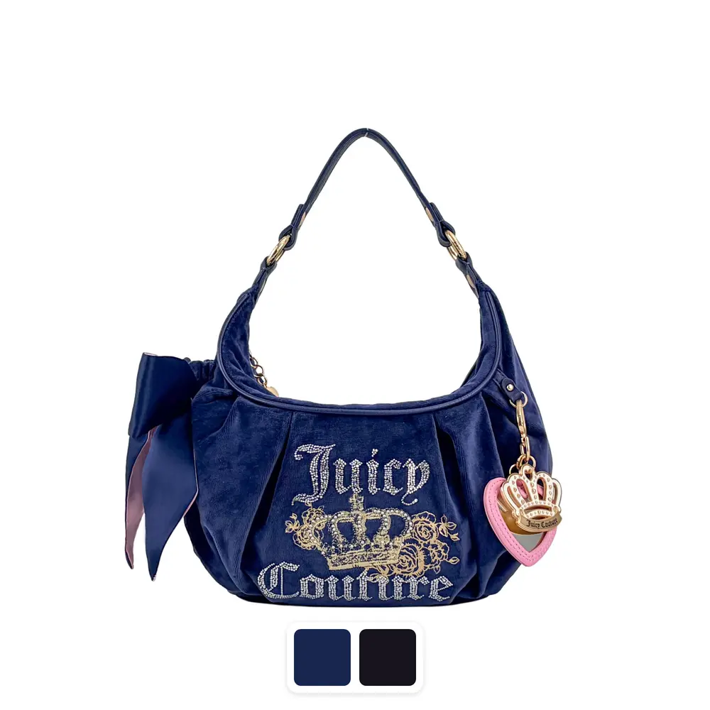 Juicy Couture Royal Bloom Women's Hobo Bag - Undeniably Glam Casual Fashion Accessory with Strap, Stylish Crossbody Purse for Everyday Use to Highlight Feminine Charm, Casual Fashion Bag