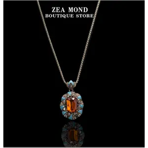 Copper Alloy Resin Pendant Necklace for Women Elegant Fashion Jewelry Gift Handmade Boho Chic Statement Piece Dainty Layering Chain SXY ZH 25