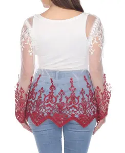 BRAND NEW Simply Couture Women’s Sheer Soutache Lace Top