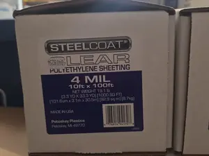 Steelcoat Clear Polythene Sheeting 4 Mil 10ft x 100ft Made in USA Petoskey Plastics