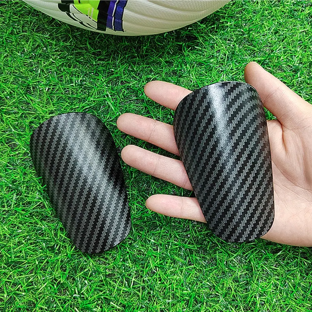 1 Pair of Mini Shin Guards Soccer - Lightweight, Compact & Comfortable with Cushioning Protection, Carbon Fiber Design for Soccer Training & Matches, Compatible with Grip Socks & Soccer Sock Covers, Soccer Gear, Football Equipment