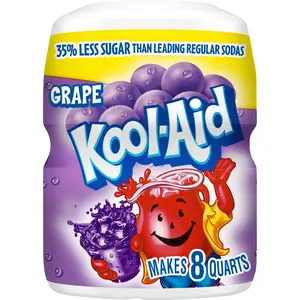 12x Kool-Aid Grape Canister - Delicious Drink Powder for Hydrating Refreshments 19oz
