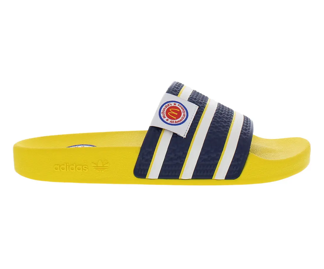 Adidas Adilette Men's Slides, 3-Stripe Open Toe Sport Slippers with Contoured Footbed and Lightweight Comfort, Flip Flop Slippers