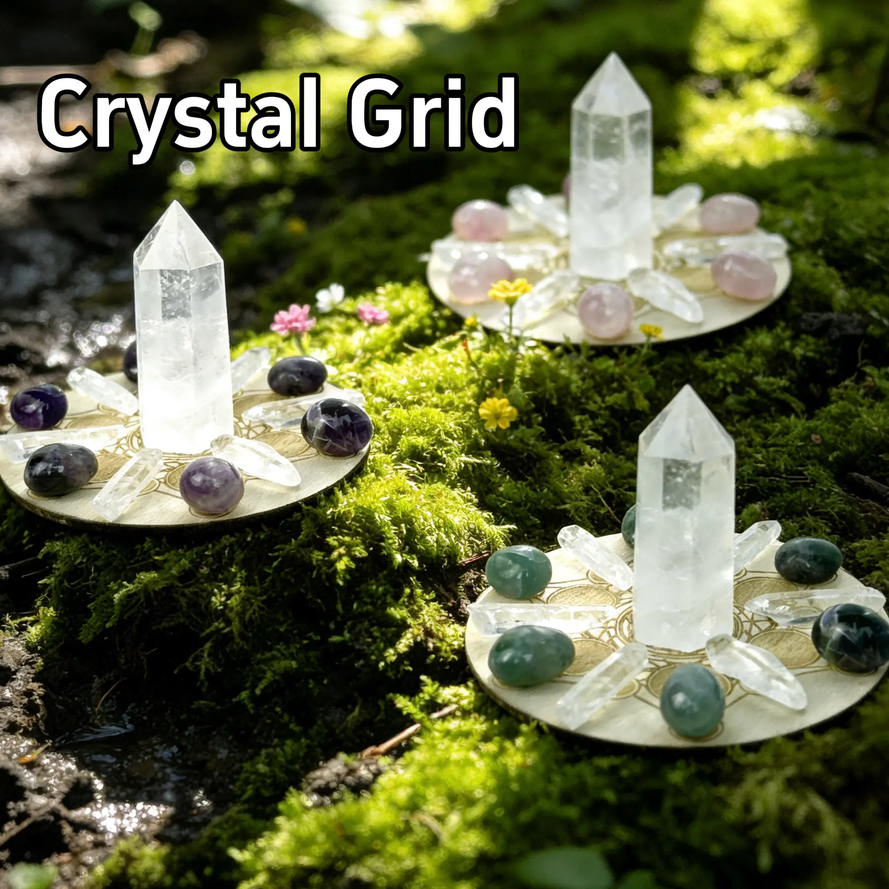 Natural Crystal Grid Set, ~90g Natural Crystal Home Decor for Jewelry Accessories & Derivatives