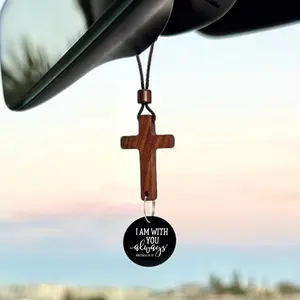Bible Verse Car Mirror Hanging Cross, Decorative NFC Bible Cross Pendant, Christian Faith Inspired Driver Gift, Religious Accessories, Car Hanging Decoration, Car Hanging Ornament, rear view mirror hanging accessories law