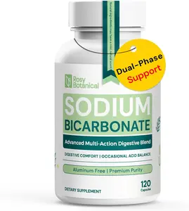 Sodium Bicarbonate Capsules for Digestive Comfort & Alkaline Balance - Aluminum Free Formula, Delayed Release Bicarbonato de Sodio Supplement for Organic Usage - Bicarbonate of Soda Pills 120 Caps