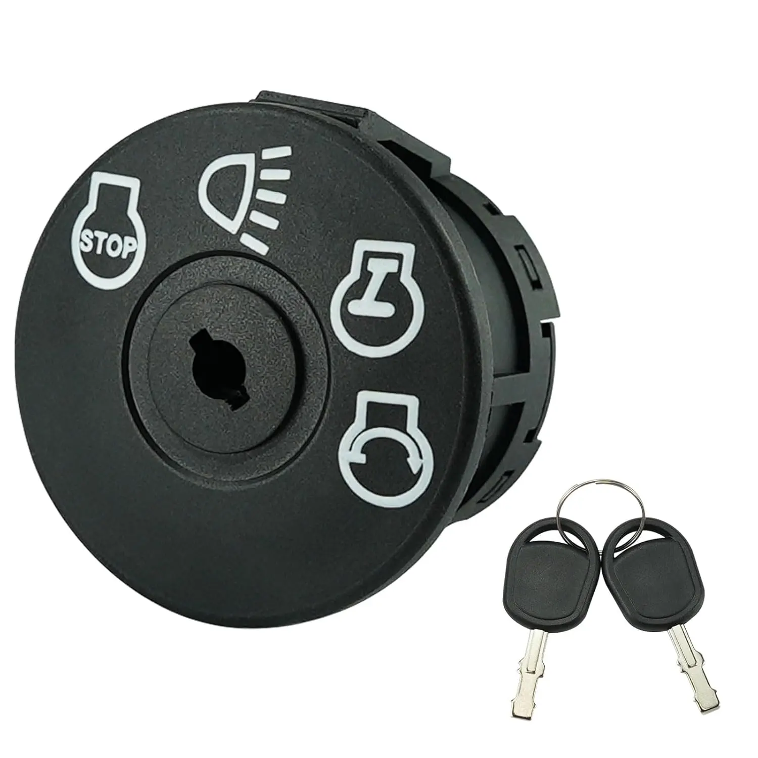 7-Terminal 4-Position 4-Way Ignition Switch with 2 Keys, Compatible with Husqvarna YTH1542XP YTH1848XP LTH1342 LTH1342A, Craftsman, John Deere, MTD, Murray Lawn Tractor, Fits 175566,175442,163968,532175566,925-1741,GY20074,94762,94762max, Black, 7 Termina