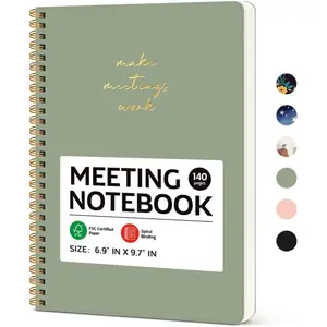 Meeting Notebook for Work Organization - Work notebook with action items, Meeting Minutes Planner Notebook, Perfect Office Supplies for Men & Women