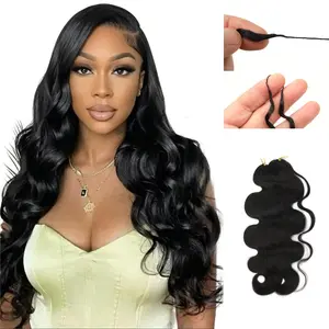 Body Wave Crochet Human Hair Extensions, Feather Pre-Separated Natural Black 60g Lightweight Packs for Full Crochet Hairstyles, Body Wave Extensions,summerhairstyles