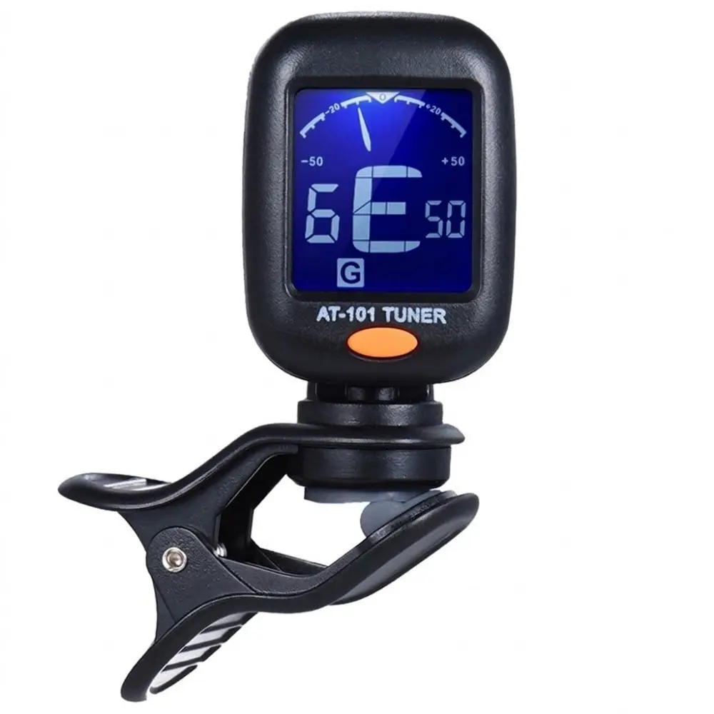 Portable Clip-On Tuner for Guitar, Bass, Violin, Ukulele | Digital Chromatic Tuner with High Sensitivity | Compact Travel Tuner for Outdoor Camping, Practice, Dorm Room & Live Performance | Acoustic Guitar Accessories