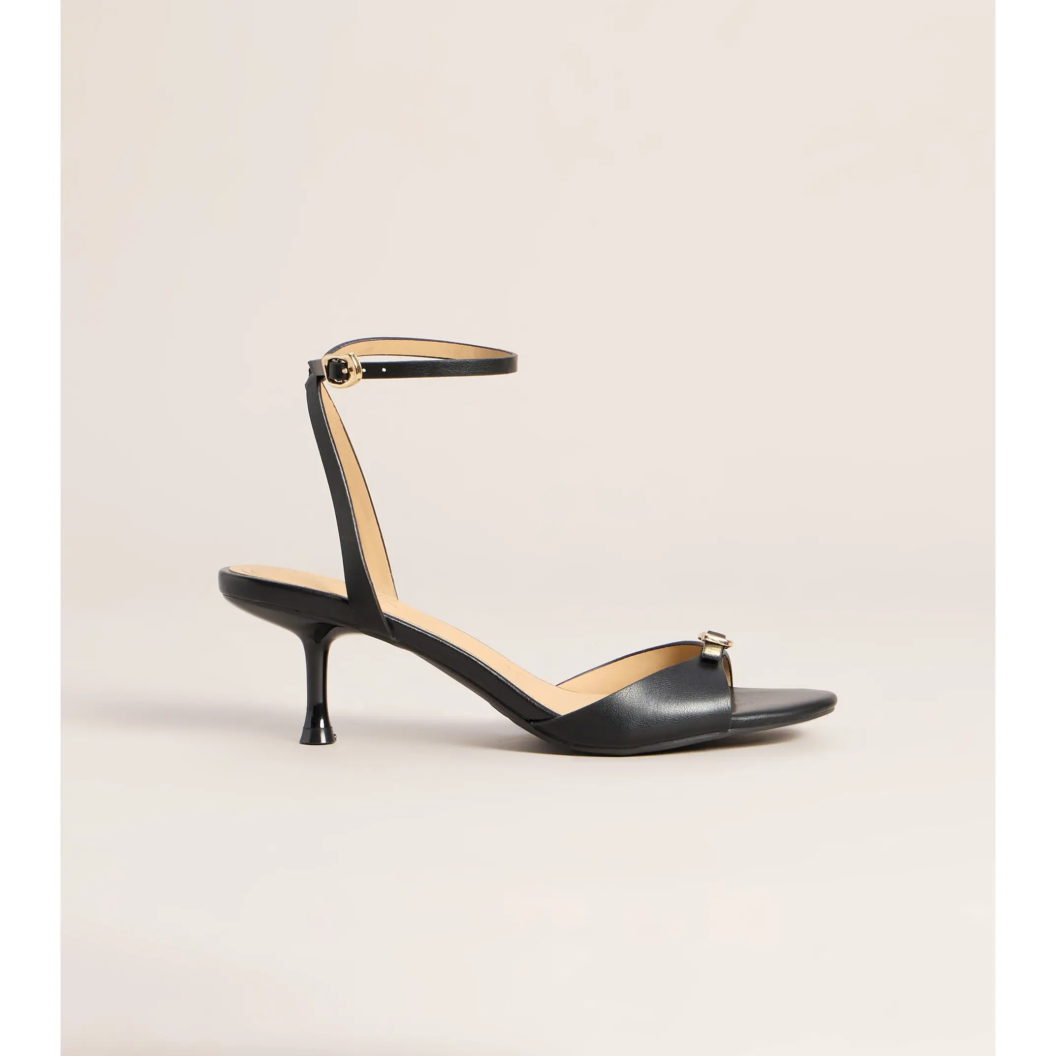 Sleek Little Buckle Kitten Heels