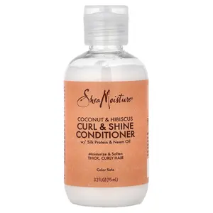 SheaMoisture Curl & Shine Conditioner, Coconut & Hibiscus, Thick, Curly Hair, 3.2 fl oz (95 ml)