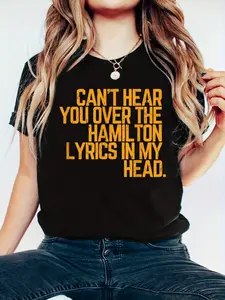 100% Cotton Unisex Vintage Historic Hamilton Quote T-Shirt - Printed Short Sleeve T-Shirt Top - Casual Sport Style - Comfortable & Breathable For Summer, Spring Everyday Piece