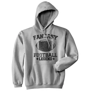 Fantasy Football Legend Hoodie Funny Top Funny Gift for Dad Cool Sweatshirt Unisex Vintage Fashion Hoodies Football Hoodie Novelty Sweatshirt Grey
