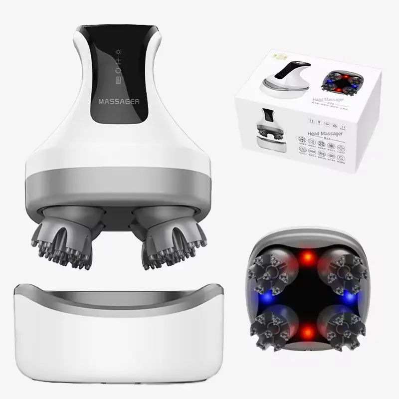 Electric Cordless Hair Scalp Massager with Kneading 108 Massage Nodes,Handheld Portable Head Scratcher Massager, Mother's Day Gifts for Women Men Mom Dad Relaxing Silicone