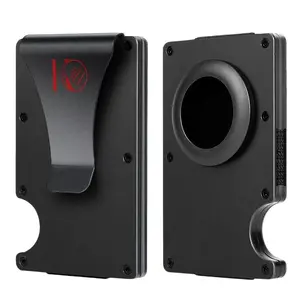 Aluminium Wallet - Durable Minimalist Design with RFID Blocking & AirTag Holder - Holds Up to 15 Cards & 9 Bills - Lightweight Bifold Slim Wallet with Money Clip