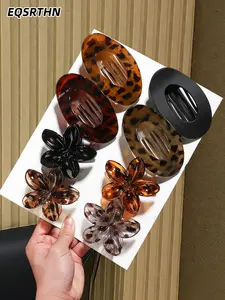 Flat Claw Clips for Driving & Nap Time! 🚗 8Pcs Large Tortoise Shell Flower Hair Clips, No-Pain Lay Down Hair Accessories, Non-Slip Strong Hold Matte Hair Clamps for Thick Hair, Gift for Her, 2026 Trendy Hair Styling Tools.