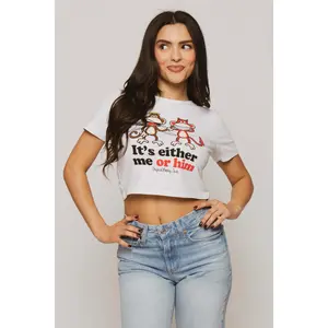 Me Or Him- Bobby Jack Baby Tee - White