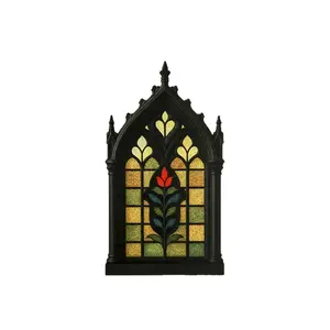 Cross-border new product black wooden Gothic door frame wall hanging shelf, simple home furnishing bed and breakfast bedroom decoration