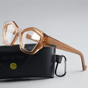 Fashion Polygon Acetate Eyeglasses Frame Reading Glasses Thick Men Women