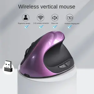 Hot Selling Rechargeable Vertical Mice Ergonomic Wireless Mouse 2.4G USB Receiver 1600 Adjustable DPI 6 Buttons Mouse