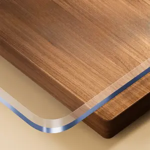 Clear Table Protector 1.5mm Thick Plastic Table Cover, Waterproof PVC Clear Table Cover Protector, Desk Mat Writing Desk Pad for Desktop, Coffee & Dining Room Tabletop