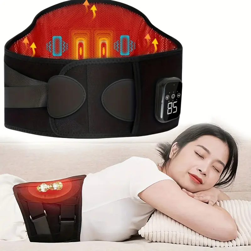 Waist heating belt, back massage belt, Heating Pad For Back Pain Relief, Multifunctional heating pad, USB charging, adjustable massage intensity and heating temperature, adjustable size, Festival and birthday gift for parents