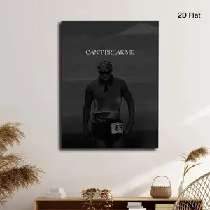 1 Piece David Goggins Motivational Poster - "Unbeatable" Fitness Wall Art, Artistic, Artwork, Modern Minimalist Design, Black and White Canvas Print with Wooden Frame, 29.97x 39.88cm, Suitable for Home Gym, Bedroom, Living Room