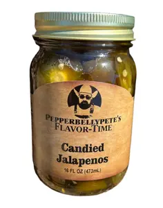 Pepper Belly Pete’s Candied Jalapeños – Sweet Heat Cowboy Candy (16 oz Jar)