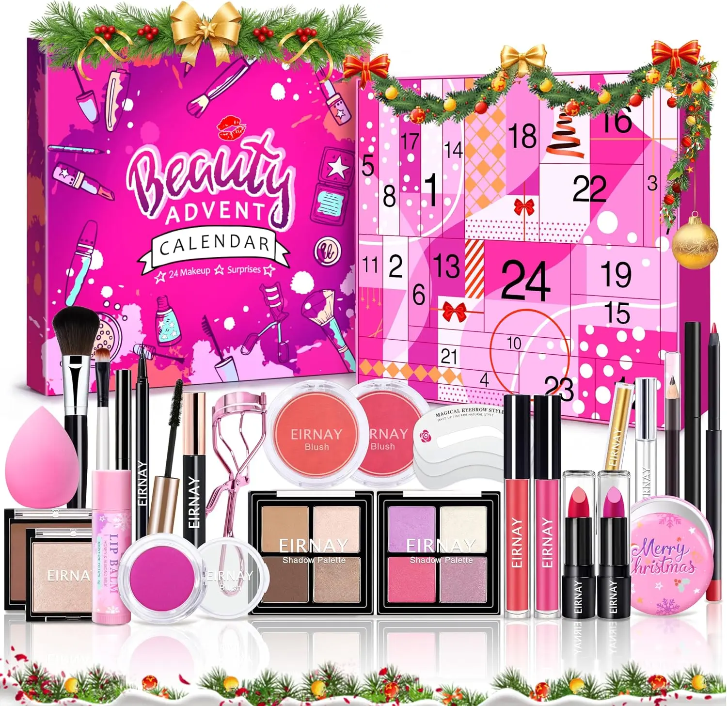 Makeup Advent Calendar 2026, 24 Days Christmas Gift Makeup Sets For Women Teen Girl, 2026 Xmas Countdown Calendar Cosmetics Holiday Surprise Make Up Gift Kits for Women Full Kit