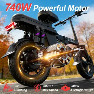 TOOFLY GS5 EBIKE |  ebikes for adults & Students | PEAK 740W | 48V 15Ah Battery | 20MPH Speed | 30+ Miles Range | 3 riding mode | 14‘’tires Lightweight Park Electric Bicycles | cheapest city e bike | UL 2849 Safety Certification