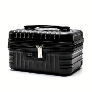 Portable Box Makeup Bag, Mini Case with Handle and Password Lock, Large Capacity Travel Cosmetic Organizer, Ideal for On-The-Go Use, Cosmetic Travel Bags