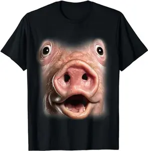 Funny Surprised Pig Face Meme Big Troll Hog Piggy Face T-Shirt