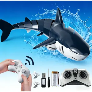 Remote Control Shark Toy, 2.4GHz High Simulation RC Shark with Water Spray, Waterproof Swimming Pool Toy for Kids 6+, 2 Rechargeable Batteries, Great Gift for Boys & Girls, Pool/Bathroom/Lake Fun
