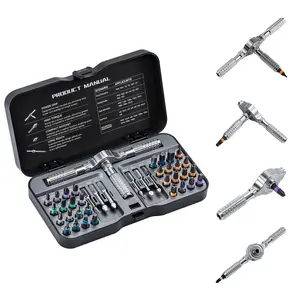 Magnetic Screwdriver Set, Magnetic Multipurpose Screwdriver Set with Detachable T-shaped Ratchet Handle & Replaceable Screwdriver Bits, Household Maintenance Tool Kit, Heavy Duty Tool, Multifunctional Screwdriver