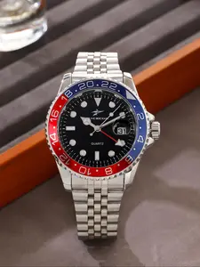 Men's Business Fashion Round Dial Stainless Steel Quartz Watch, Fashion Watch for Party, Daily Clothing Decor, Trendy All-match & Exquisite Watch for Birthday Gift with Box