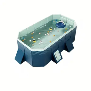 2.1M PVC Non-Inflatable Foldable Outdoor Swimming Pool, Collapsible Portable Water Tub for Backyard Family Summer Cooling, Swimming Pools