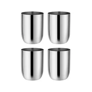 Ahimsa Stainless Steel Conscious Cups - 8 oz (Set of 4) for Kids and Toddlers in Classic or Silver